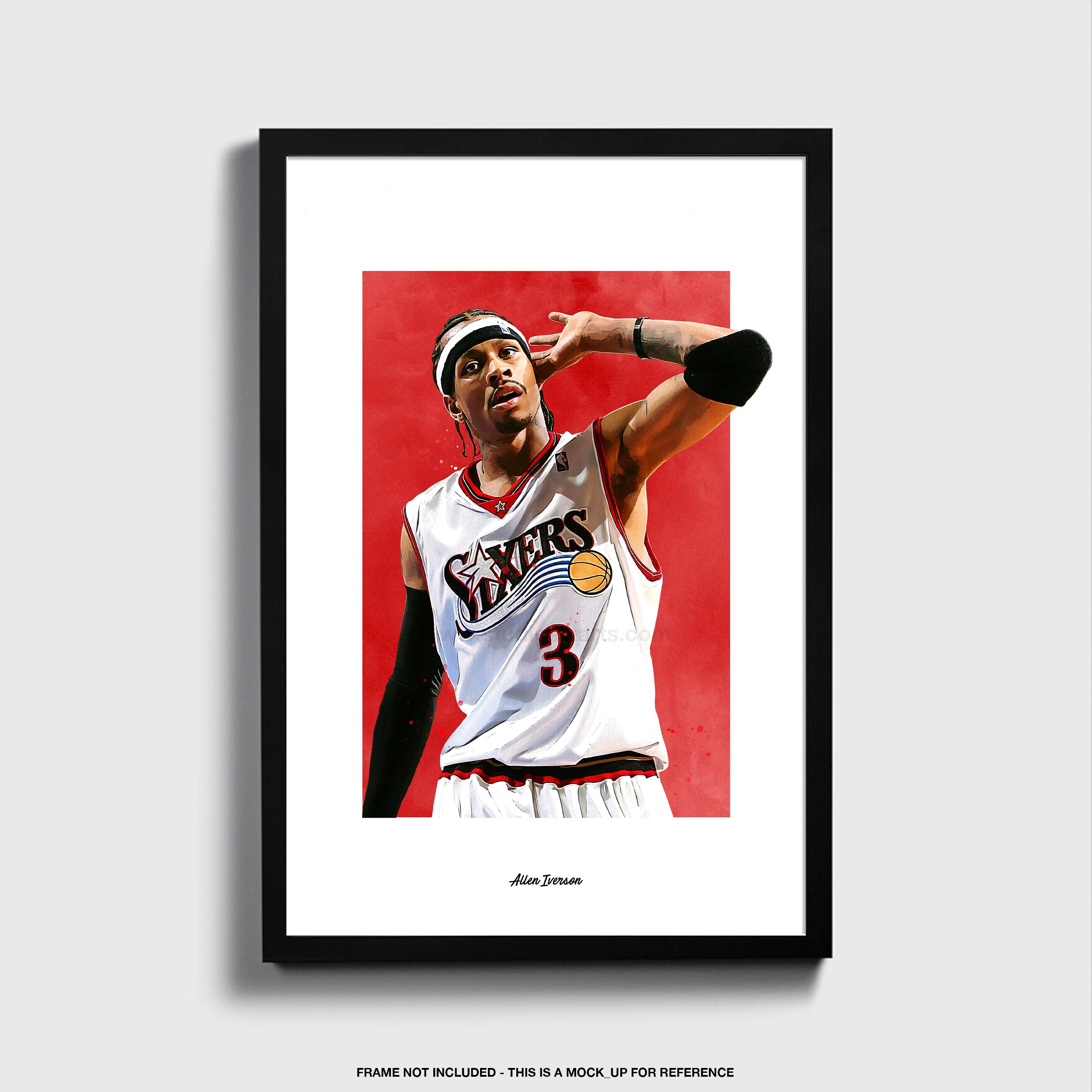 Allen Iverson Word Art Poster | Philadelphia 76ers Gifts & Decor 16x20 Standard Size Print
