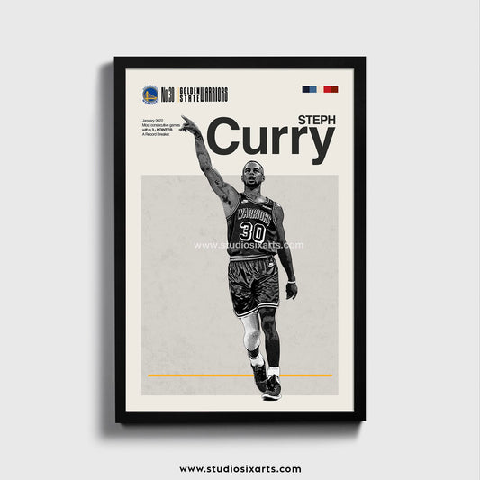 #30 Warriors Mid Century Modern Steph Curry