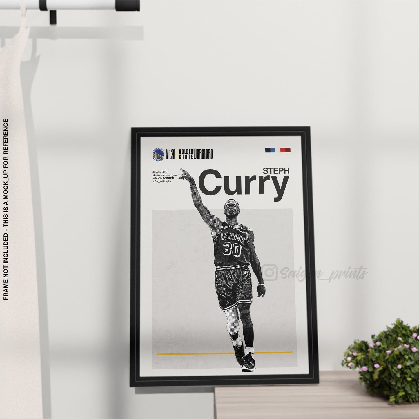 #30 Warriors Mid Century Modern Steph Curry