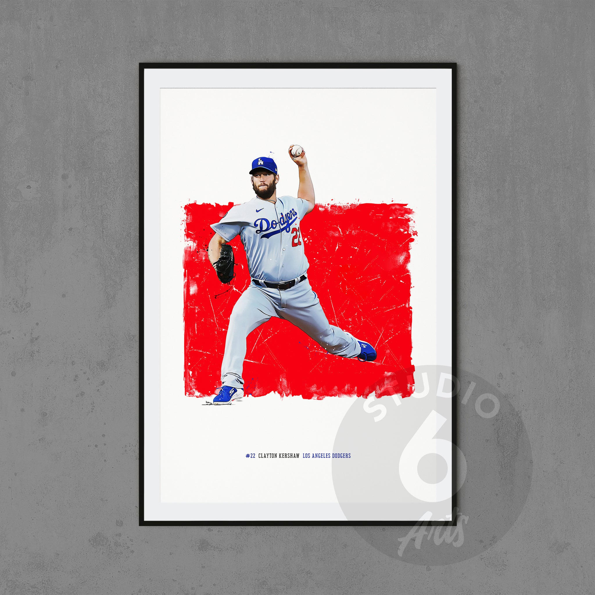 Clayton Kershaw Poster Los Angeles Dodgers Canvas Wrap Wall 