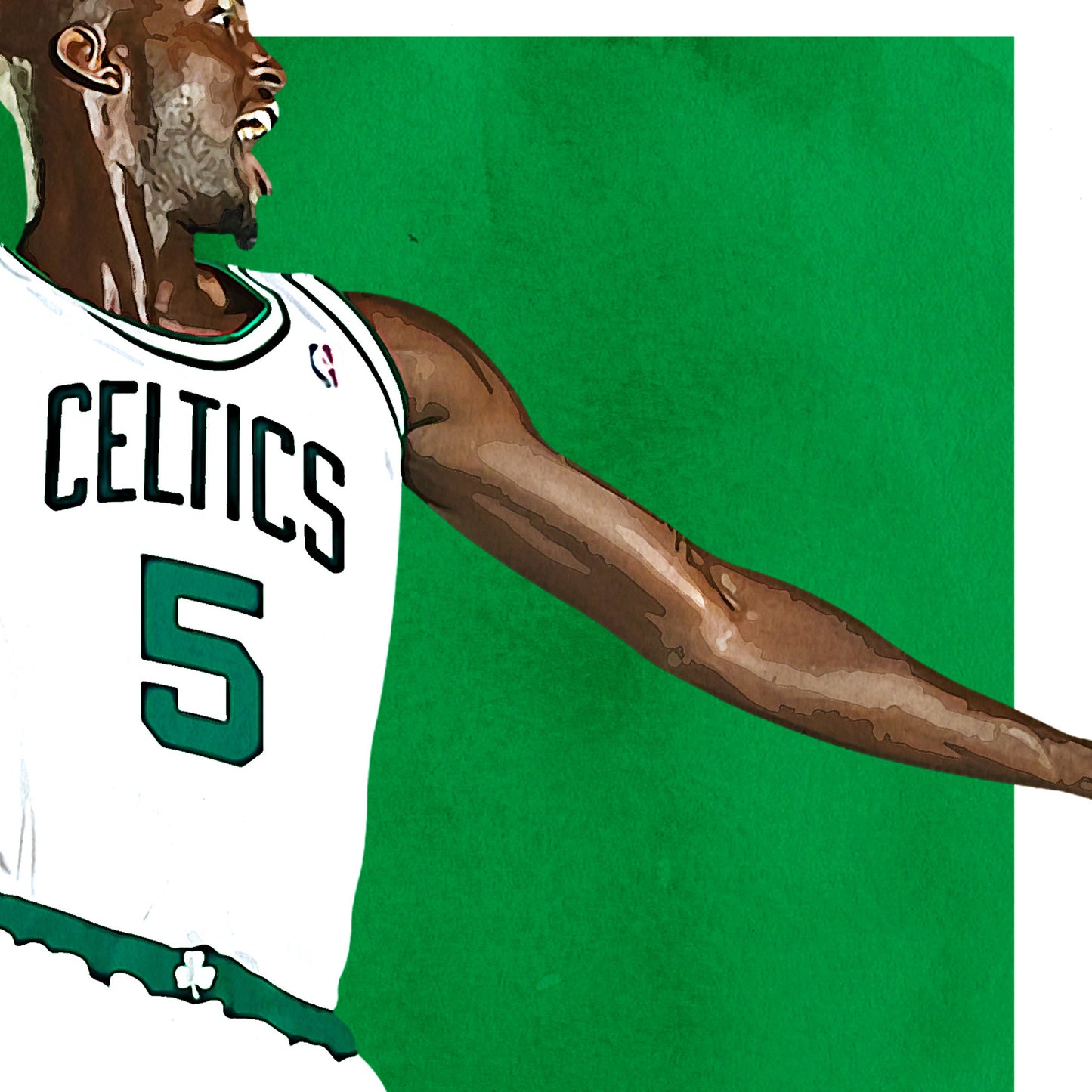 Kevin Garnett Poster, Boston Celtics Basketball Fan Art Print, Man Cave Gift