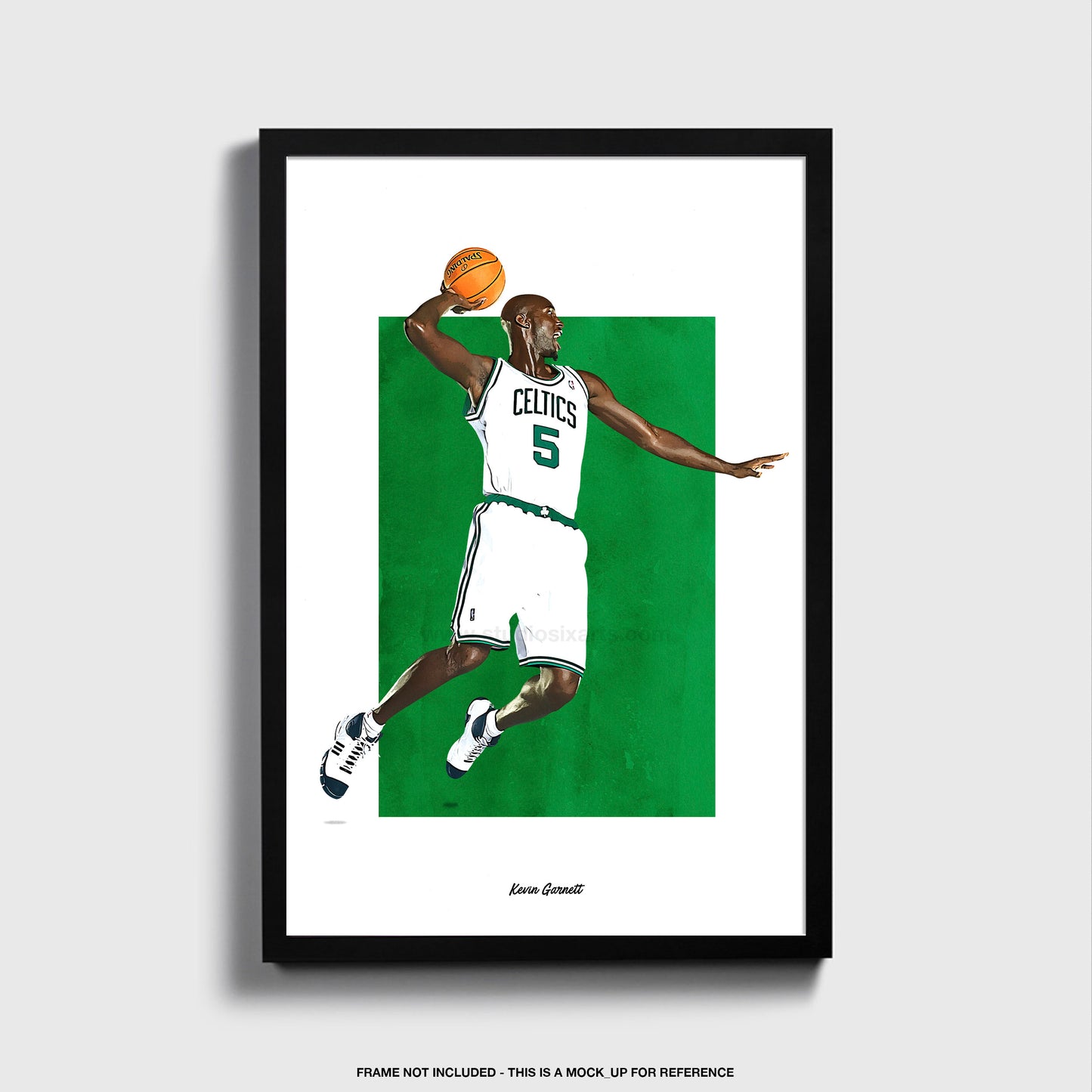 Kevin Garnett Poster, Boston Celtics Basketball Fan Art Print, Man Cave Gift