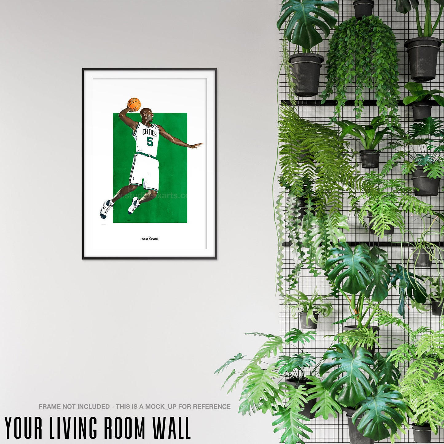 Kevin Garnett Poster, Boston Celtics Basketball Fan Art Print, Man Cave Gift