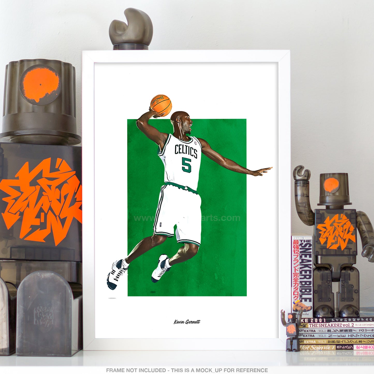 Kevin Garnett Poster, Boston Celtics Basketball Fan Art Print, Man Cave Gift