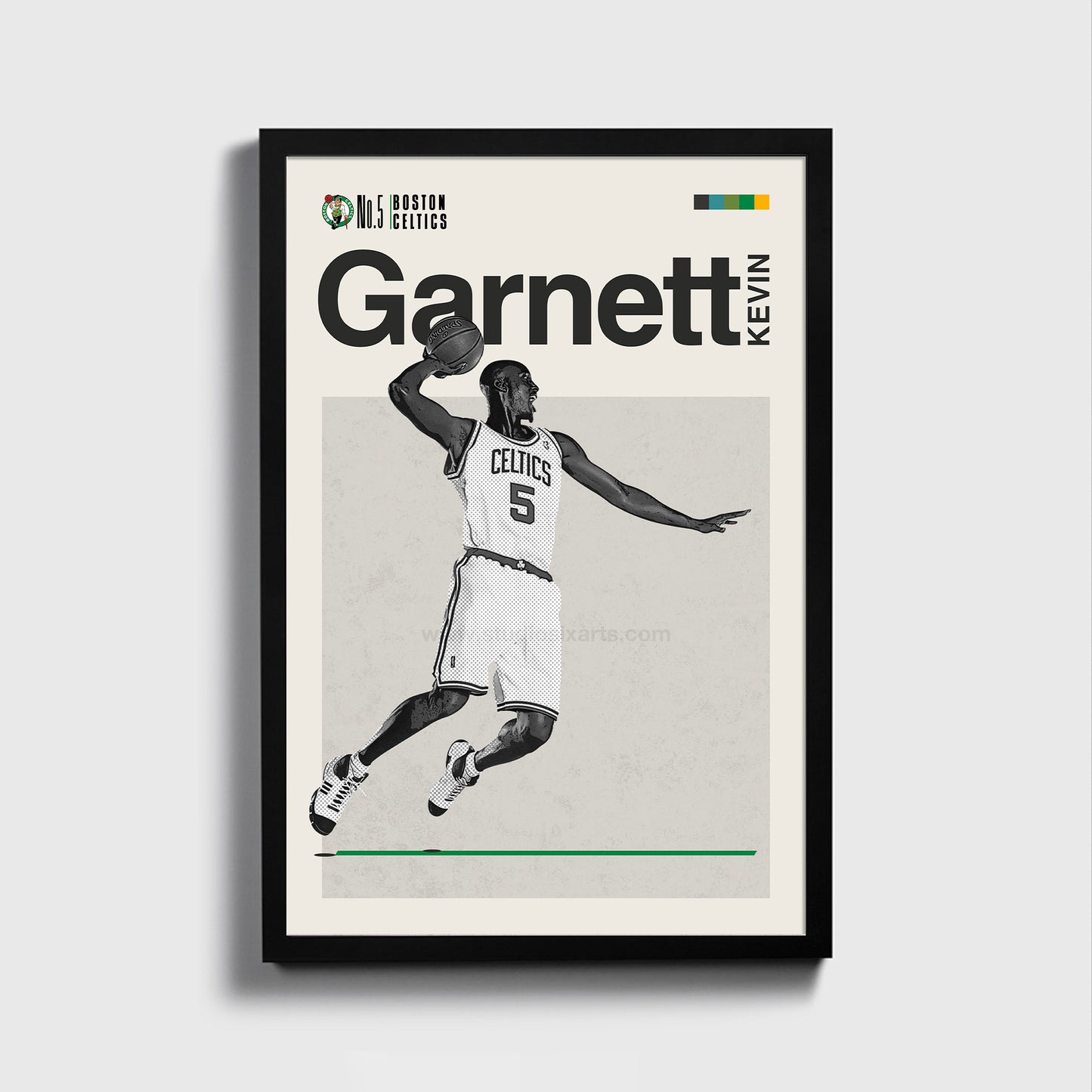 Kevin Garnett Celtics Basketball Mid Century Modern