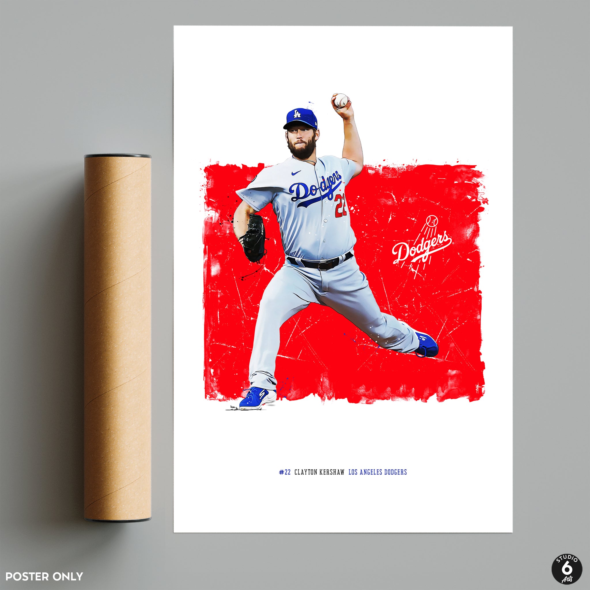 Clayton Kershaw Poster Los Angeles Dodgers Canvas Wrap Wall 