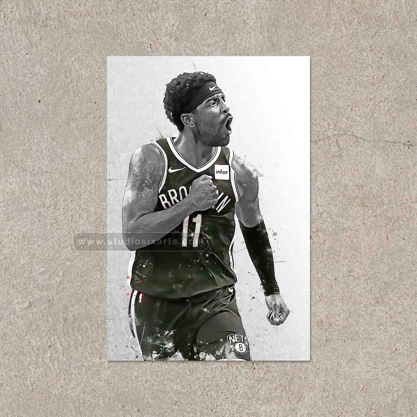 Kyrie Irving Nets Basketball Fan Art Print