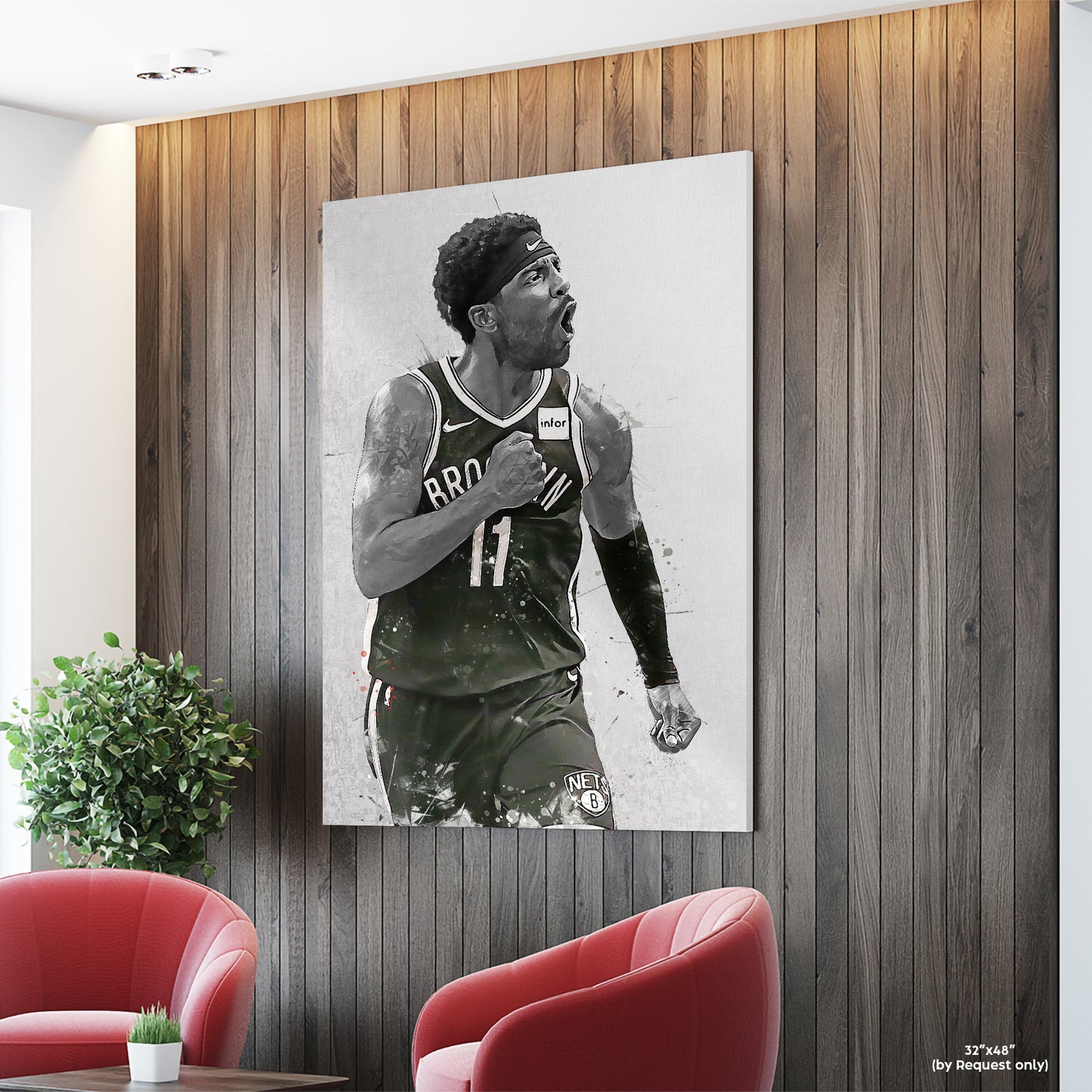 Kyrie Irving Nets Basketball Fan Art Print