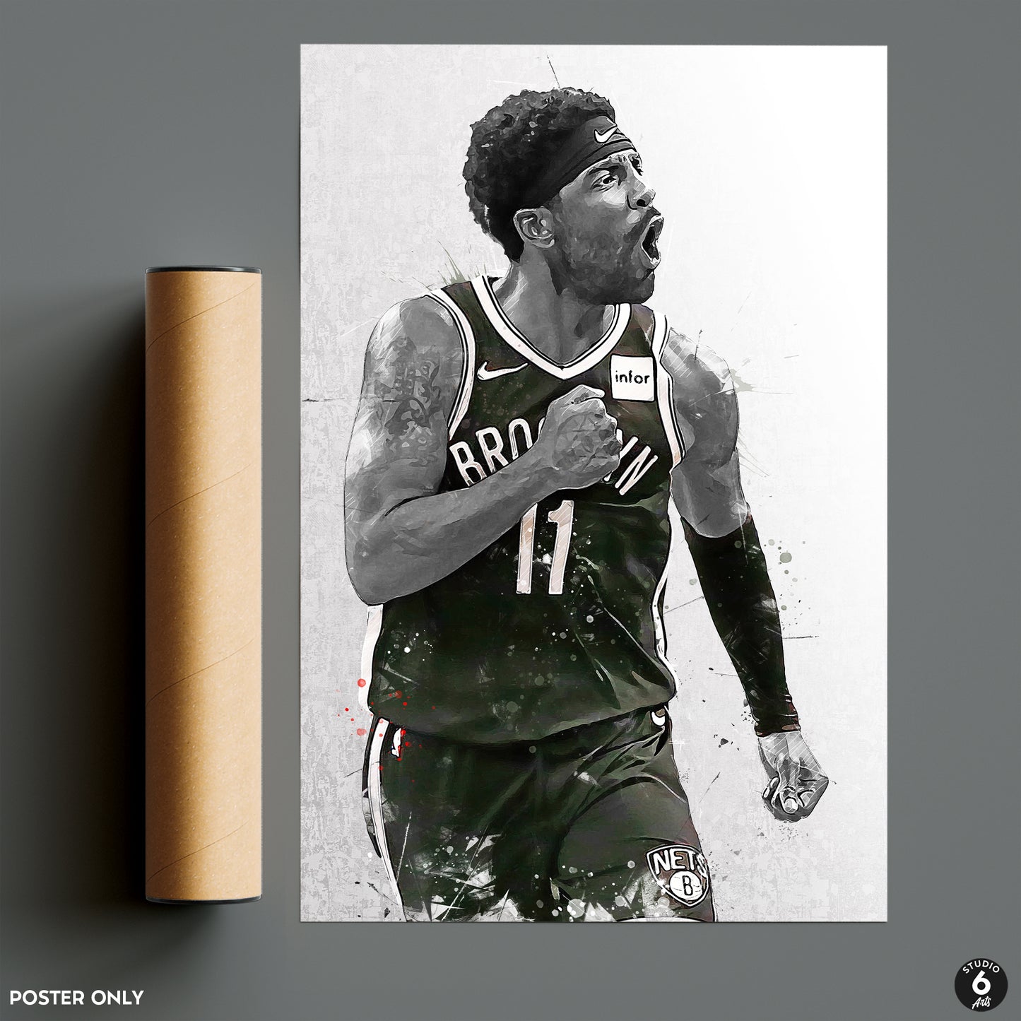 Kyrie Irving Nets Basketball Fan Art Print