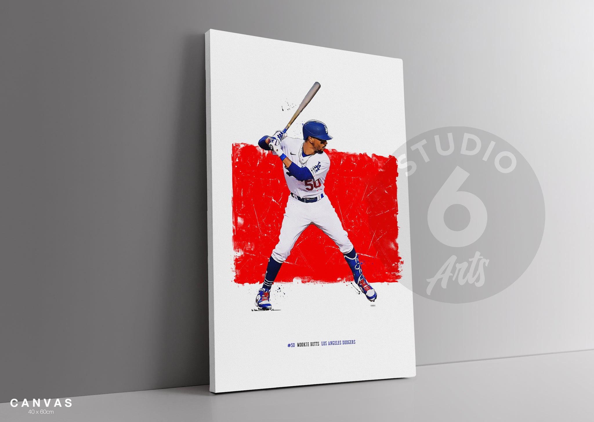 Mookie Betts Poster Los Angeles Dodgers Canvas Print Wall 