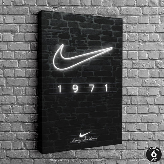 Historical Nike Poster, Kids Room Art, Neon