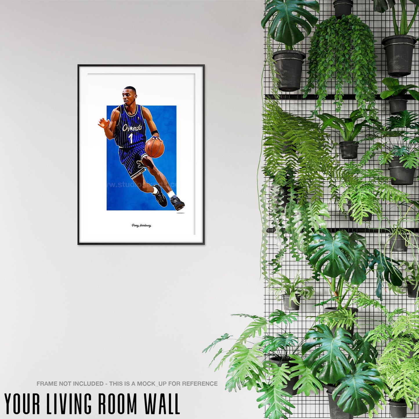 Penny Hardaway Poster, Orlando Basketball Fan Art Print, Man Cave Gift