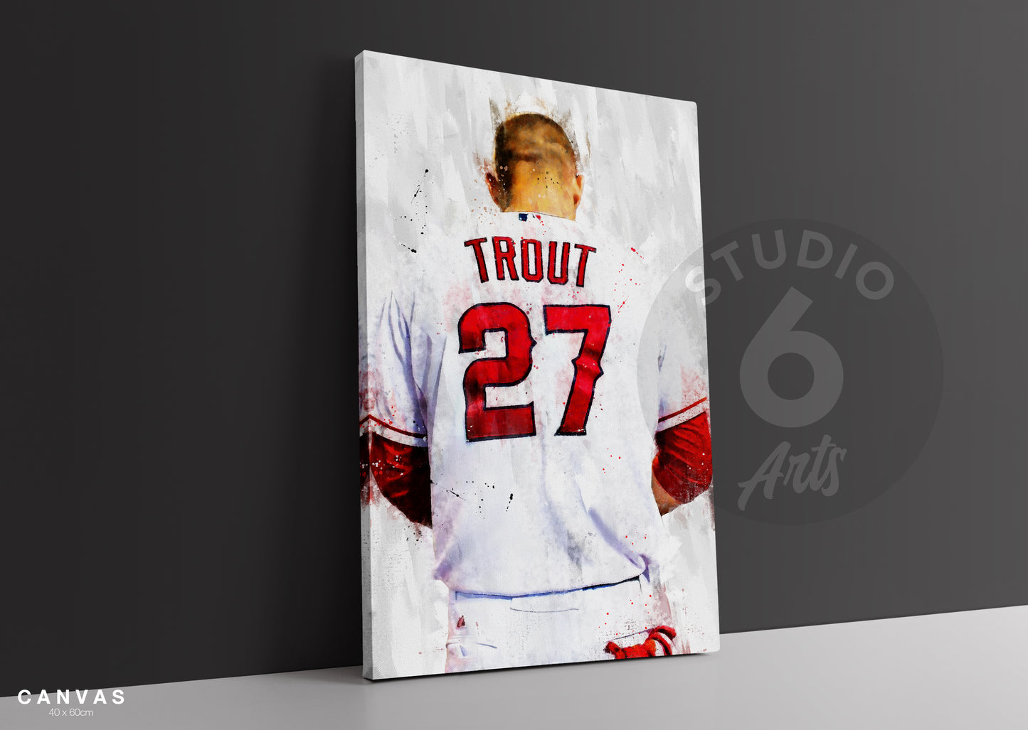 Mike Trout Poster and Canvas, Angels Baseball Print, MLB Wall Decor