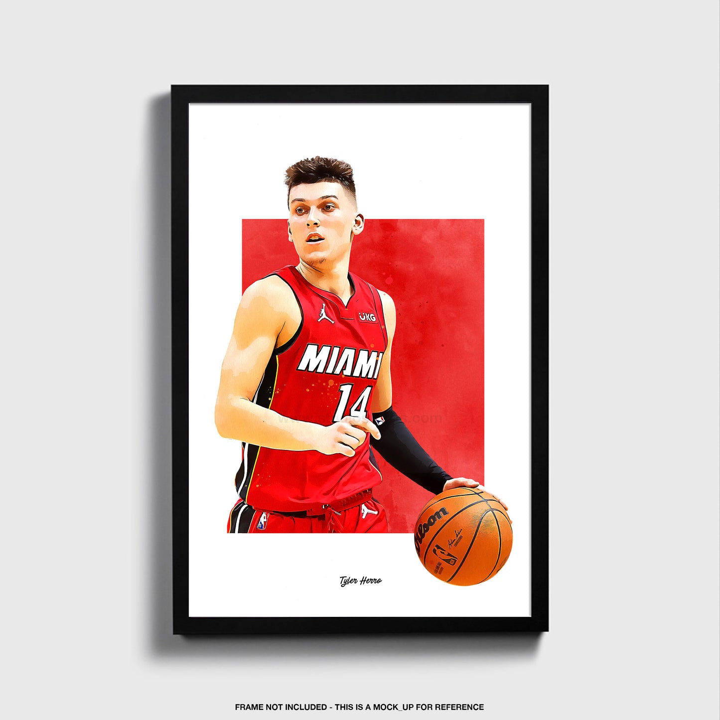 Tyler Herro Poster, Miami Basketball Fan Art Print, Man Cave Gift