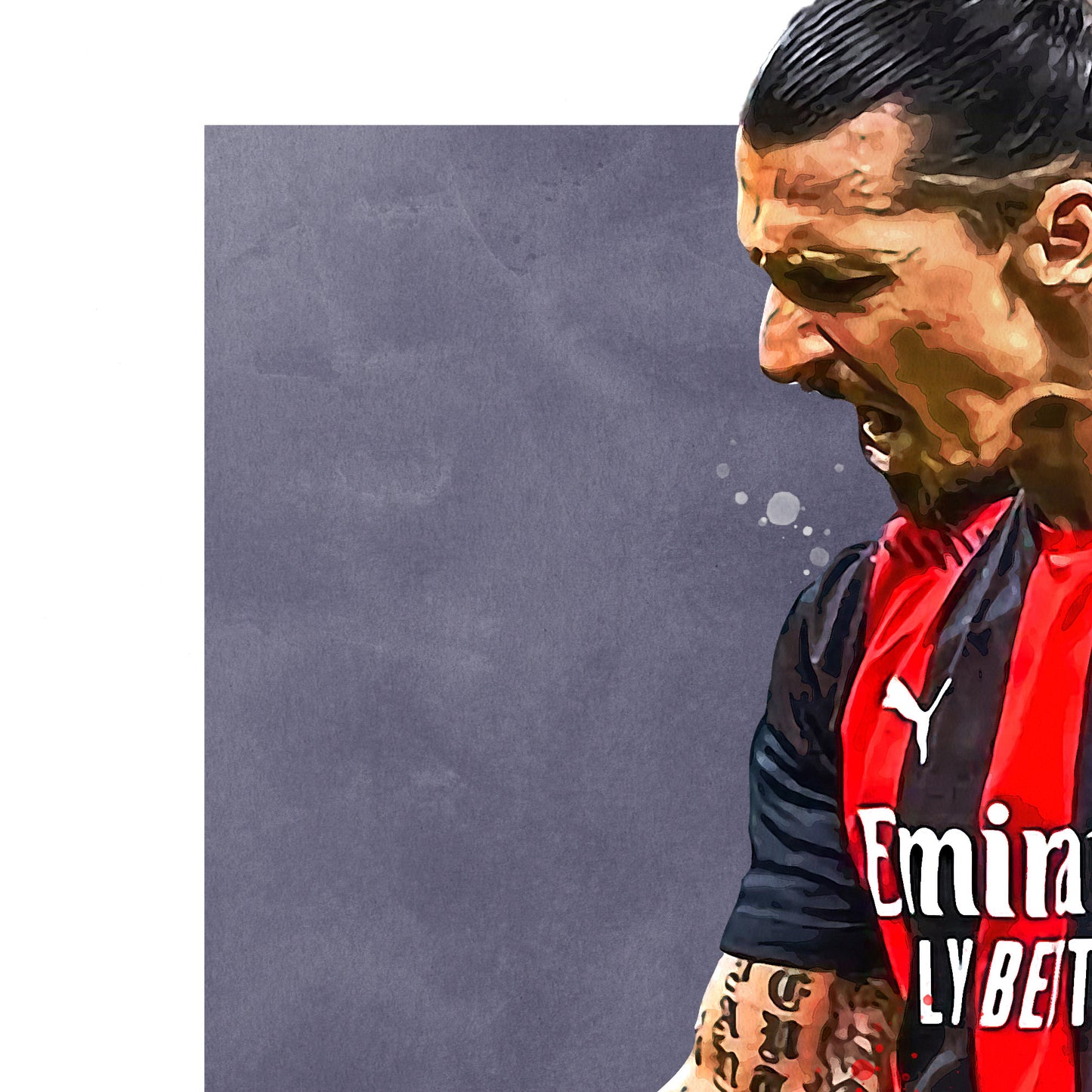 Zlatan Ibrahimovic Poster, Soccer Fan Art Print, Man Cave Gift