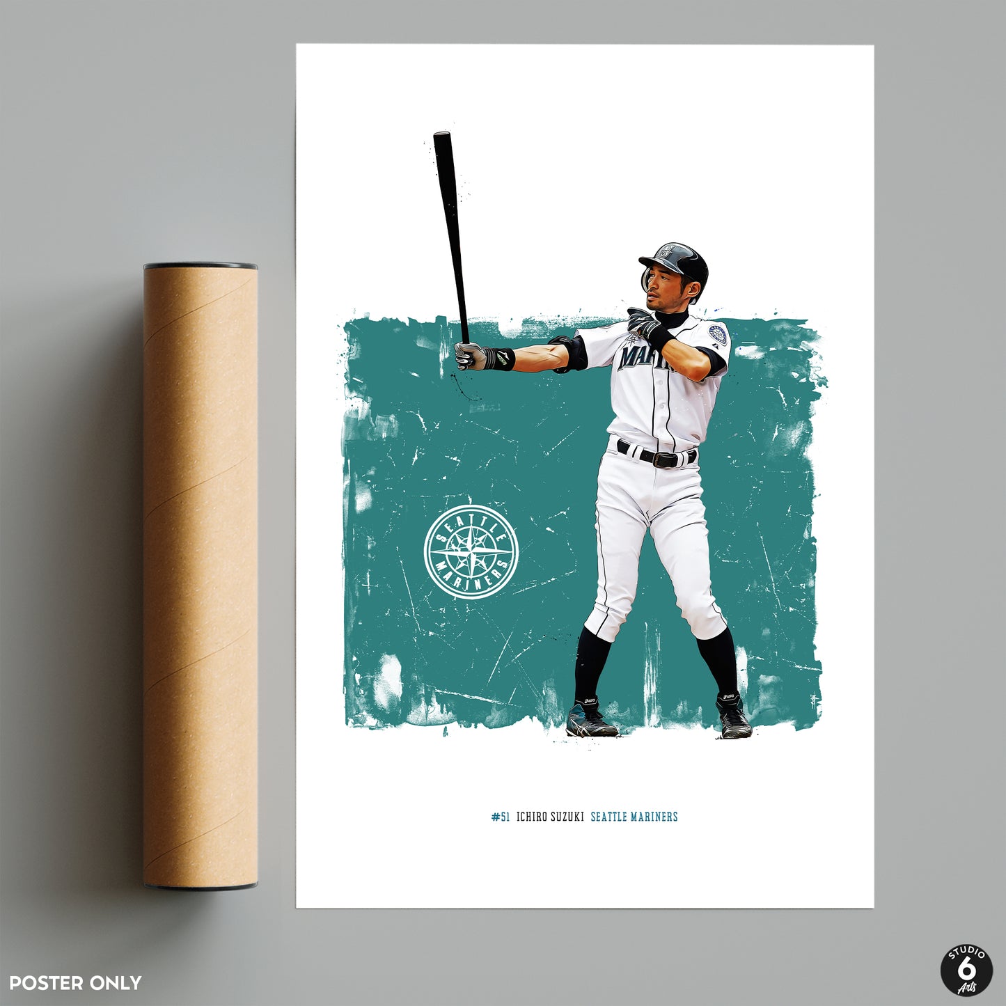 Ichiro Suzuki Poster and Canvas, Padres Baseball Print, MLB Wall Decor